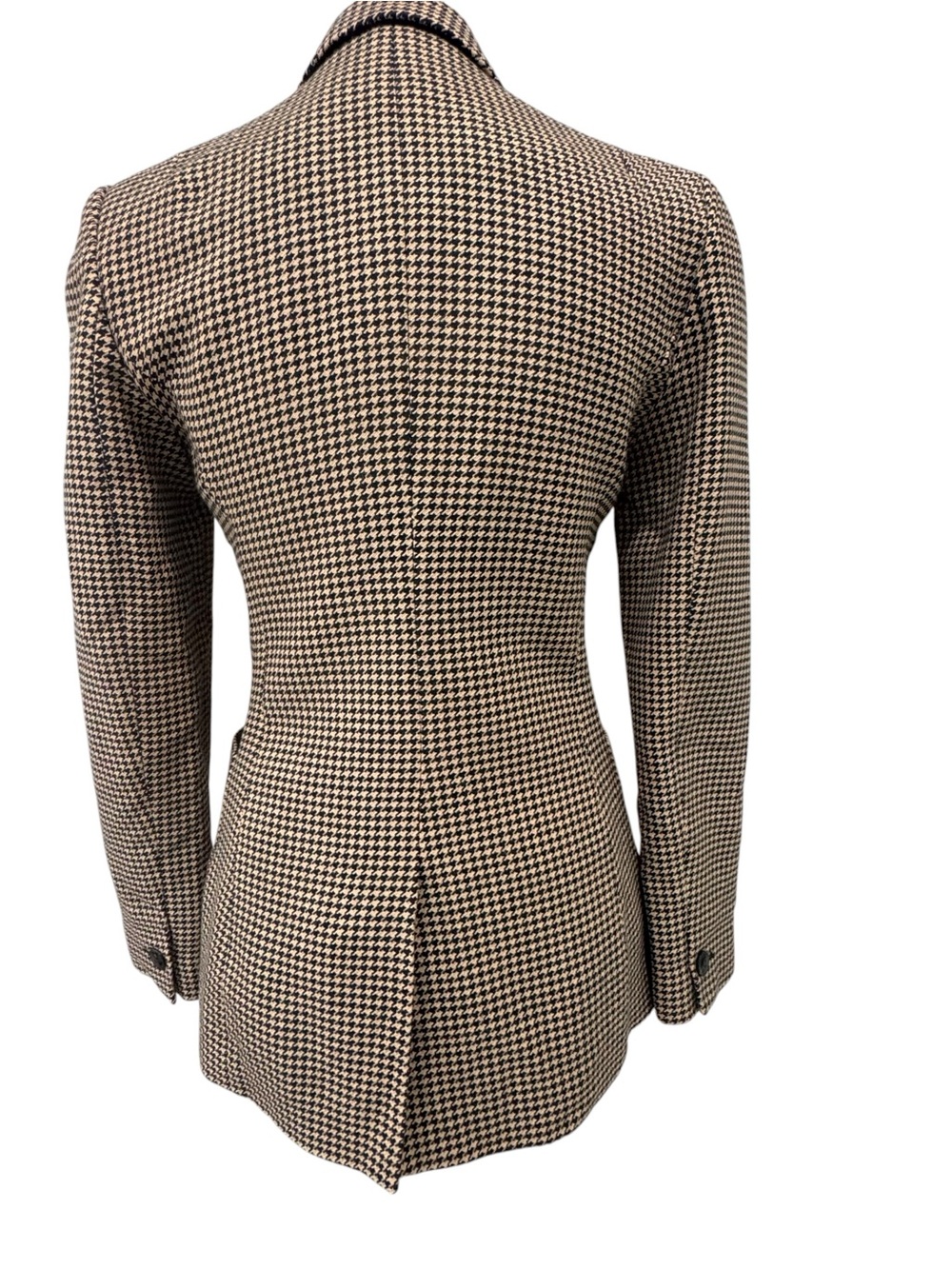 REISS Ella Double-Breasted Dogtooth Wool-Blend Puckered Shoulder Blazer Size 2 - Picture 6 of 11